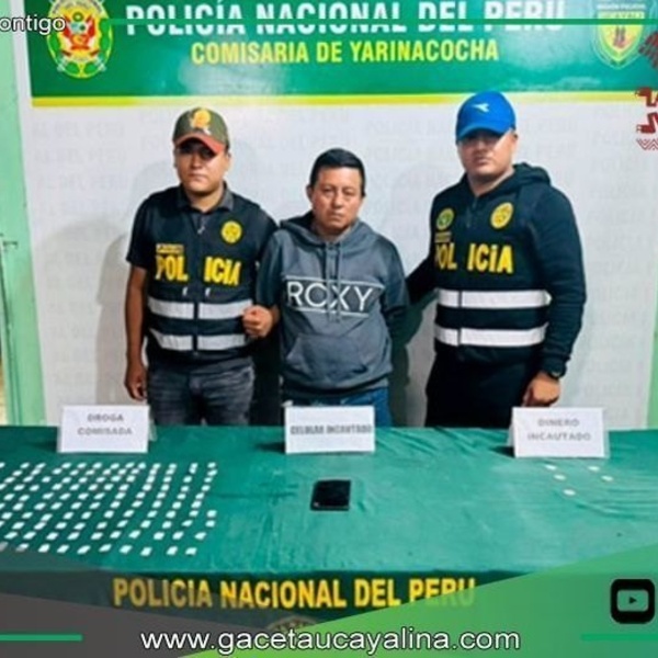Detienen a enfermero en Pucallpa con 144 envoltorios de droga