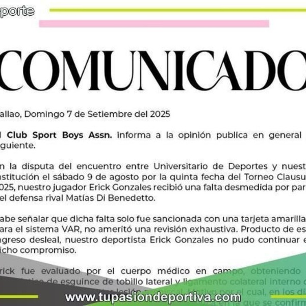Sport Boys denuncia ingreso desleal de Universitario 