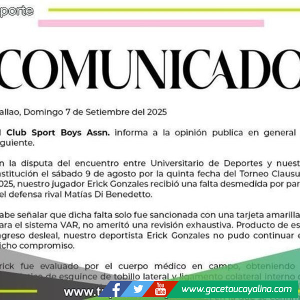 Sport Boys denuncia ingreso desleal de Universitario 