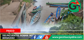 Delincuentes roban botes y motores sin control en Puerto Bermúdez