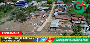 Tiruntan recibe carpas y víveres de Municipalidad de Ucayali tras erosión del río