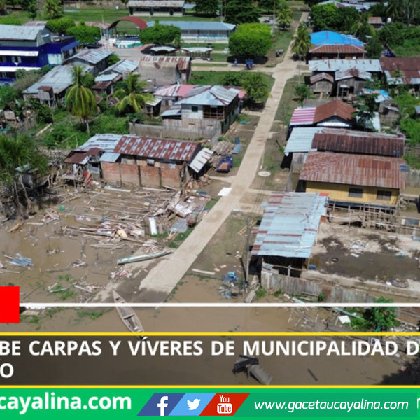 Tiruntan recibe carpas y víveres de Municipalidad de Ucayali tras erosión del río