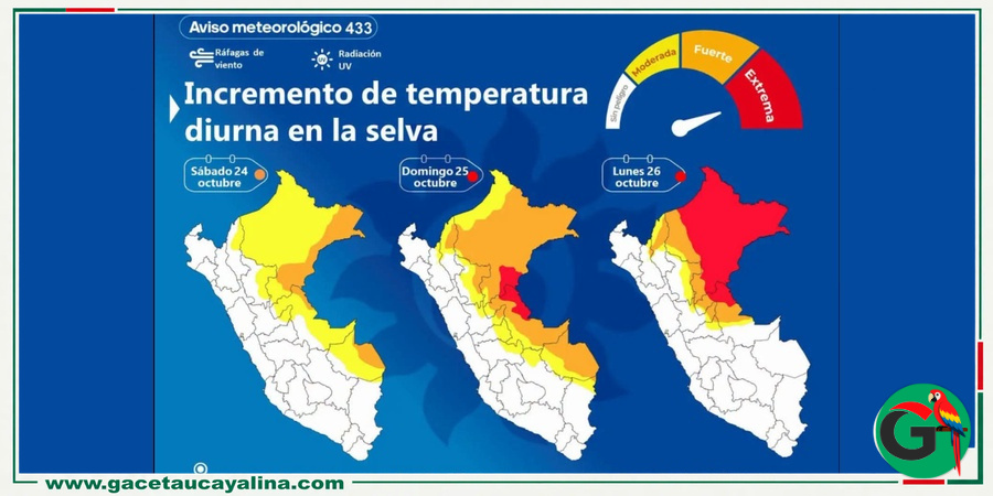 Selva peruana soportará intenso calor y fuertes ráfagas de viento este fin de semana