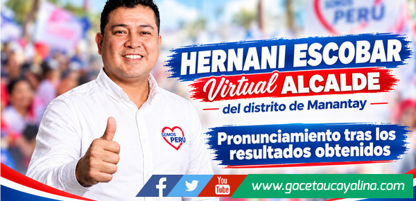 Hernani Escobar llama a la unidad tras resultados electorales en Manantay