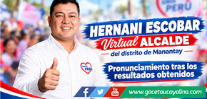 Hernani Escobar llama a la unidad tras resultados electorales en Manantay