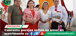 Cuarenta parejas sellan su amor en matrimonio comunitario en Pucallpa