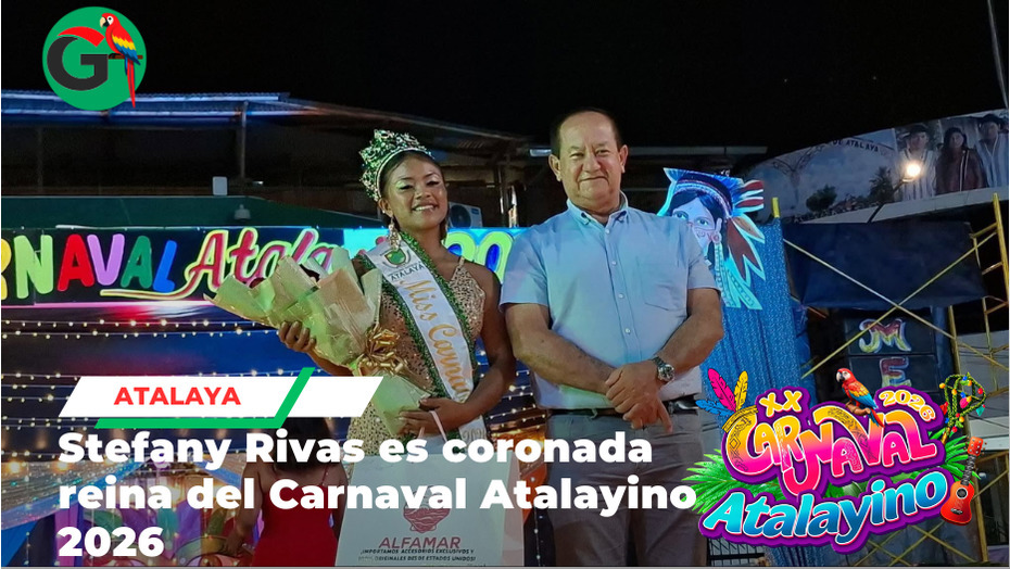 Stefany Rivas es coronada reina del Carnaval Atalayino 2026