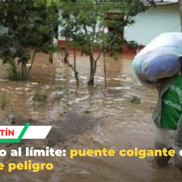 Río Mayo al límite: puente colgante de Zapote en grave peligro en San Martín