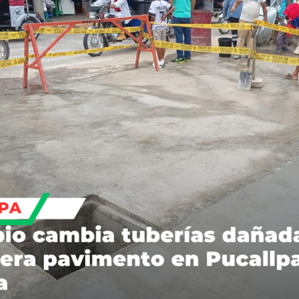 Municipalidad de Coronel Portillo repara pavimento hundido en Pucallpa