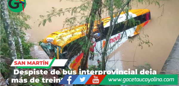 Bus interprovincial cae a río en San Martín y deja heridos