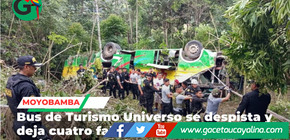 Cuatro muertos deja despiste de bus en carretera Moyobamba–Tarapoto