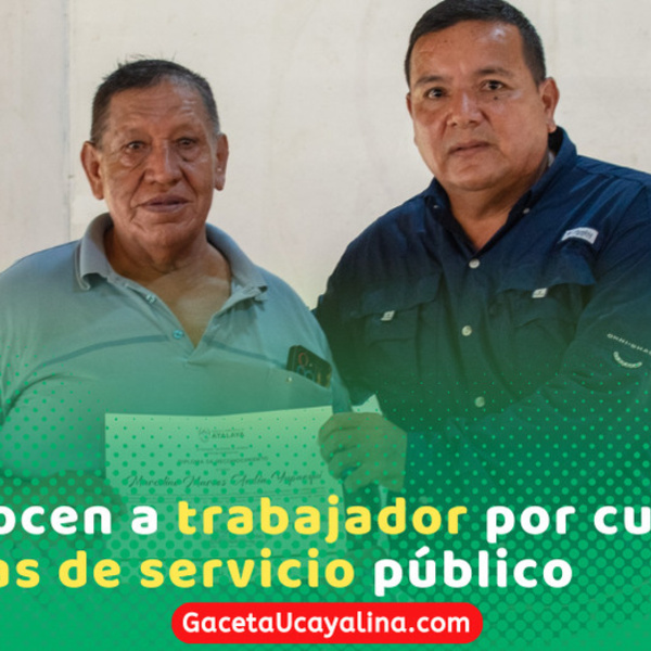Gerencia Territorial reconoce 40 años de servicio de trabajador en Atalaya