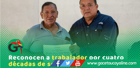 Gerencia Territorial reconoce 40 años de servicio de trabajador en Atalaya