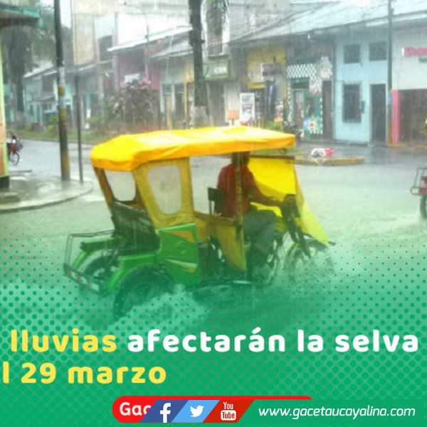 Senamhi advierte lluvias fuertes en la selva desde este domingo 29