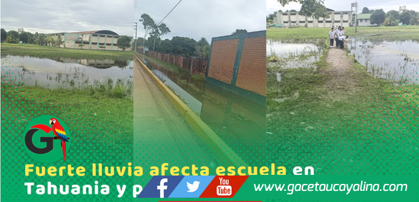 Fuerte lluvia inunda colegio en Tahuania y genera alarma escolar