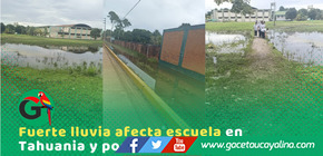 Fuerte lluvia inunda colegio en Tahuania y genera alarma escolar