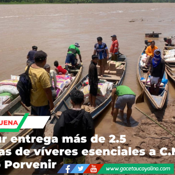 Ocho sur entregó más de 2.5 toneladas de víveres a C.N. Shambo Porvenir