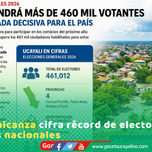 Más de 460 mil votantes participarán en elecciones 2026 en Ucayali