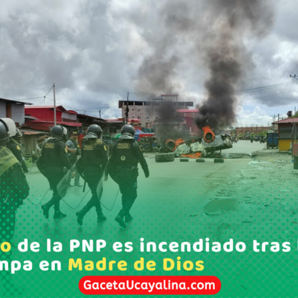 Enfrentamiento armado termina con patrullero incendiado en Madre de Dios
