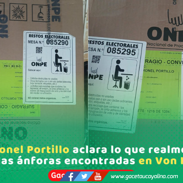 ODPE descarta votos ocultos tras hallazgo de ánforas en Ucayali