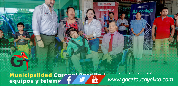 Coronel Portillo entrega equipos biomecánicos a niños con discapacidad