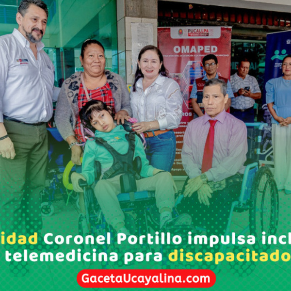 Coronel Portillo entrega equipos biomecánicos a niños con discapacidad