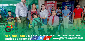 Coronel Portillo entrega equipos biomecánicos a niños con discapacidad