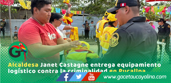 Alcaldesa Janet Castagne entrega equipamiento logístico contra la criminalidad