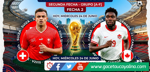 Suiza y Canadá se enfrentan hoy en vibrante duelo futbolístico