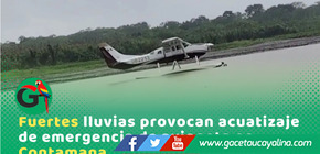 Avioneta realiza acuatizaje de emergencia en el río Ucayali por temporal