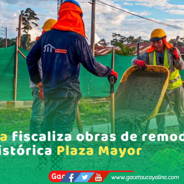 Obra en Plaza Mayor de Sepahua avanza generando empleo local