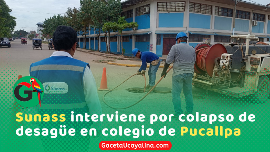 Desborde de desagüe en colegio de Ucayali activa intervención para proteger a estudiantes