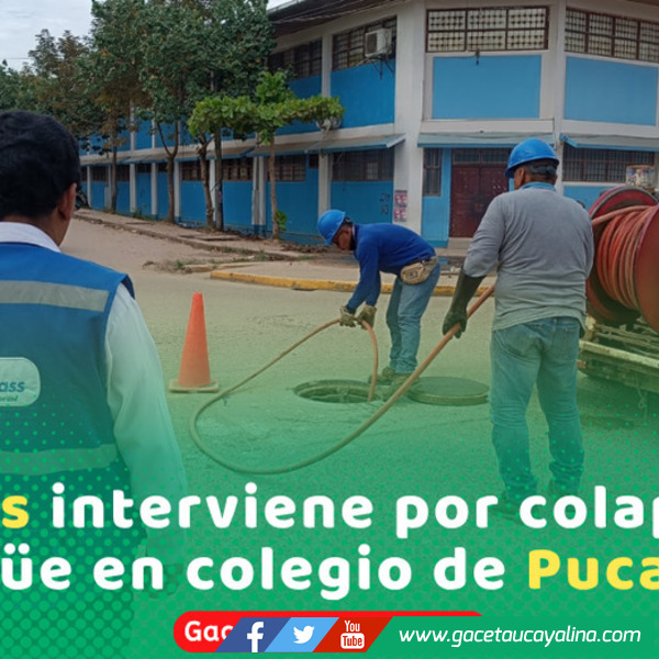 Desborde de desagüe en colegio de Ucayali activa intervención para proteger a estudiantes