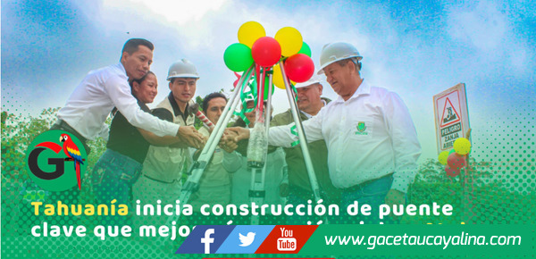 Colocan primera piedra de puente Parocancha que conectará con varios pueblos del distrito de Tahuanía