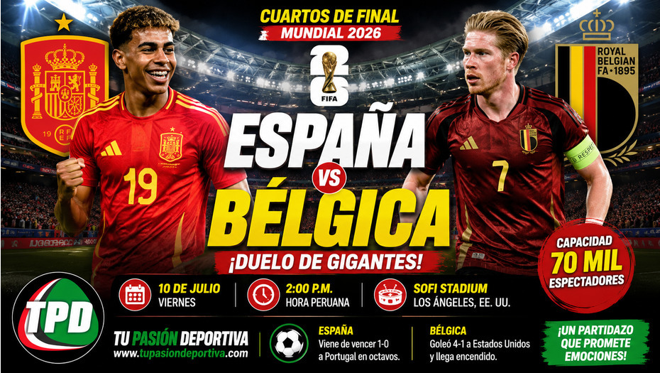 España enfrenta a Bélgica por semifinales del Mundial 2026