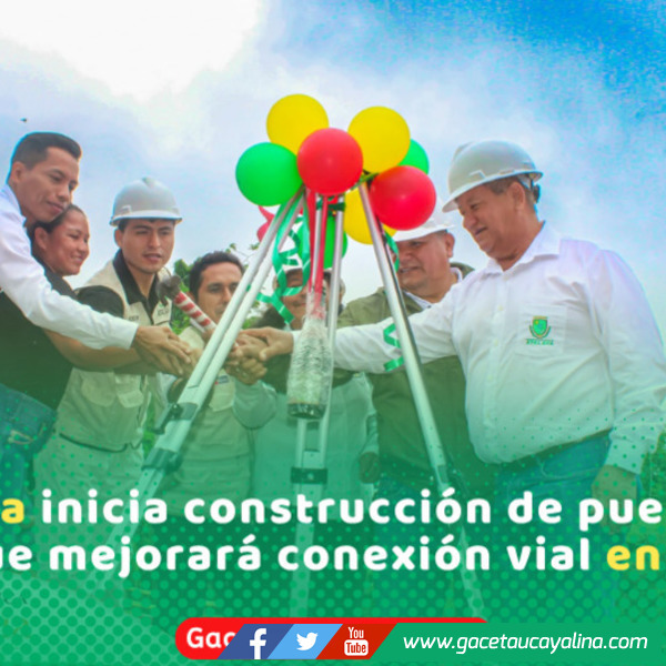 Colocan primera piedra de puente Parocancha que conectará con varios pueblos del distrito de Tahuanía