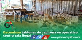 Autoridades intervienen aserradero clandestino con madera ilegal en Yarinacocha