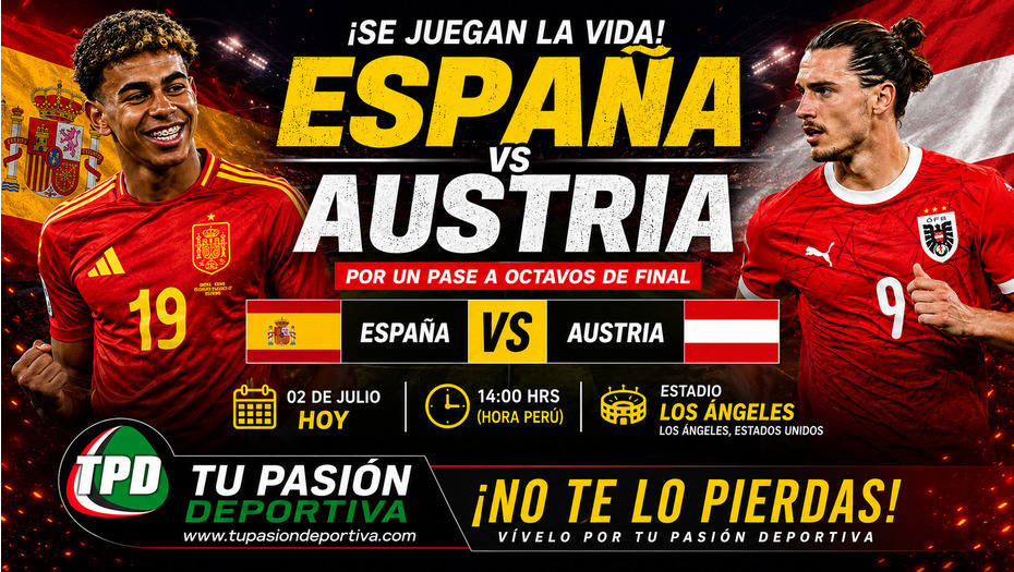 Selección española enfrenta a Austria en dieciseisavos del Mundial 2026