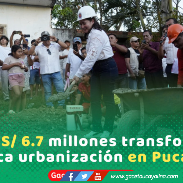 Alcaldesa Janet Castagne inicia obra vial en Urb Petro Perú en Pucallpa