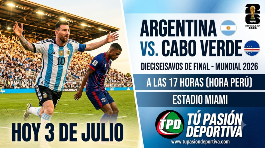 Partidazo hoy entre Argentina y Cabo Verde en Estadio Miami