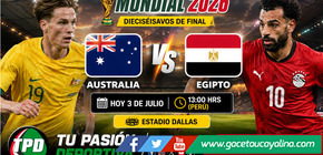 Partidazo hoy entre Australia y Egipto en el Estadio Dallas
