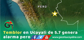 Fuerte sismo de magnitud 5.7 remeció Pucallpa esta noche