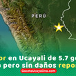 Fuerte sismo de magnitud 5.7 remeció Pucallpa esta noche
