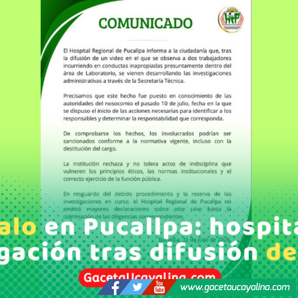 Hospital Regional investiga video que compromete a trabajadores en laboratorio