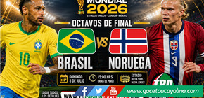 Brasil enfrenta a Noruega por octavos del Mundial 2026
