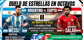 Lionel Messi y Mohamed Salah chocan en octavos del Mundial