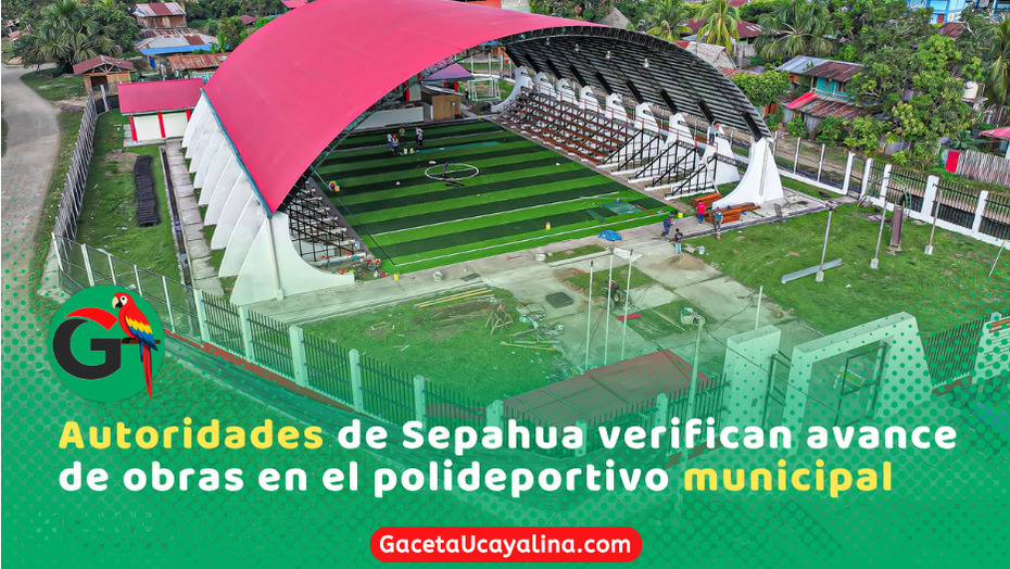 Municipalidad de Sepahua supervisa mantenimiento integral del polideportivo distrital
