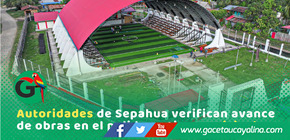 Municipalidad de Sepahua supervisa mantenimiento integral del polideportivo distrital