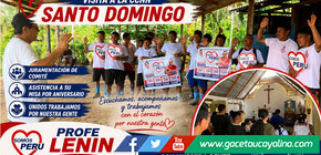 Lenín Escudero fortalece campaña escuchando demandas de C.N. Santo Domingo en Atalaya