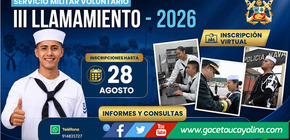Marina de Guerra abre inscripciones para Servicio Militar Voluntario 2026 en Ucayali